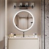 TOBILI 27" Rustic 4-Light Vanity Light, Industrial Bathroom Wall Sconce with Glass Shades, Modern Farmhouse Lighting Fixture (No Bulbs) - 4 of 4
