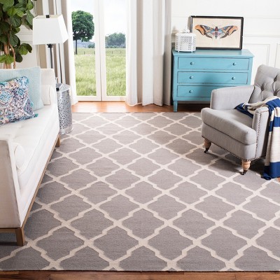 Tabitha Geometric Handwoven Wool Rug - Dark Grey/Ivory, 8' x 10'