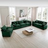 3 Piece Corduroy Deep Seat Sectional Sofa Set with Comfortable Oversized Design, Flexible Sofa Combinations, and Soft Throw Pillows - 3 of 4