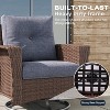 LayinSun Wicker Patio Furniture Set with Fire Pit Table, Classis Outdoor Conversation 360 Degree Swivel Chairs Set with Coffee Table - 2 of 4