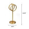 Home Mart Goods Aged Brass Gold Stainless Steel Double Ring Fingertip Towel Holder With Heavy Base - 3 of 4