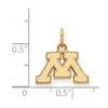 Black Bow Jewelry 10k Yellow Gold Minnesota Golden Gophers NCAA Extra Small Pendant - 2 of 3