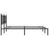 vidaXL Metal Double Bed Frame - Black, Contemporary Steel Construction with Headboard, for Mattress 59.1"x78.7", Bedroom Furniture - 4 of 4