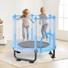 VEVOR 60" Kids Trampoline, 5FT Indoor Outdoor Trampoline with Safety Enclosure Net and Basketball Hoop, Gifts Toys for 3+ Years Children, Blue - 2 of 4