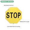 Unique Bargains Aluminum Reflective Traffic Durable Stop Sign Black Lettering On Yellow Background - 2 of 4