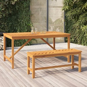 vidaXL Patio Bench 43.3 in. Solid Wood Acacia - 1 of 4