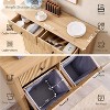 Tilt-Out Trash Cabinet, Hidden Trash Can with 20 Gallon Storage, Wooden Hidden Garbage Can Cabinet with 2 Drawers for Kitchen & Living Room - 2 of 4
