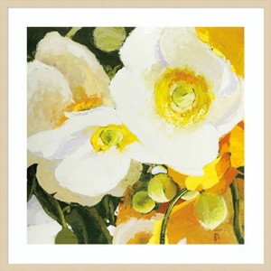 Amanti Art White Anemones Up Close by Shirley Novak Wood Framed Wall Art Print - 1 of 4