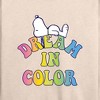 Women's - Peanuts - Dream In Color Lightweight French Terry Wide Neck Long Sleeve Shirt - 2 of 4