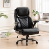FONTOI 500 lbs Executive Office Chair High-Back Desk Chair with Adjustable Headrest, 3D Reversible Armrests, Silent Casters, Black, 31.9"*26.8"*61.1" - 2 of 4