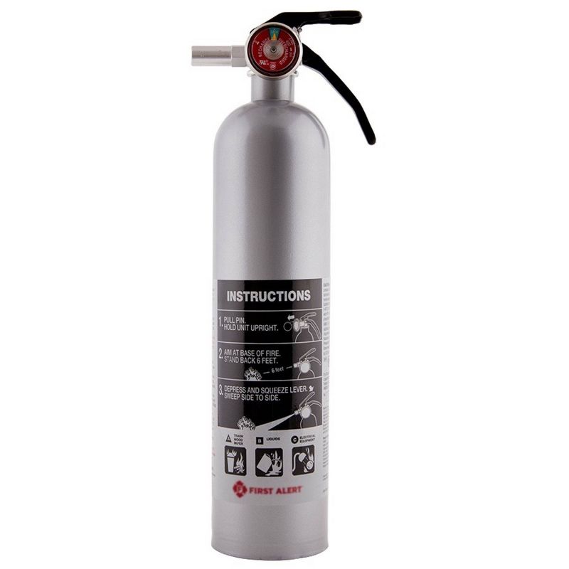 First Alert DHOME1 Designer Home Multipurpose ABC Rechargeable Fire Extinguisher Gray, 3 of 10