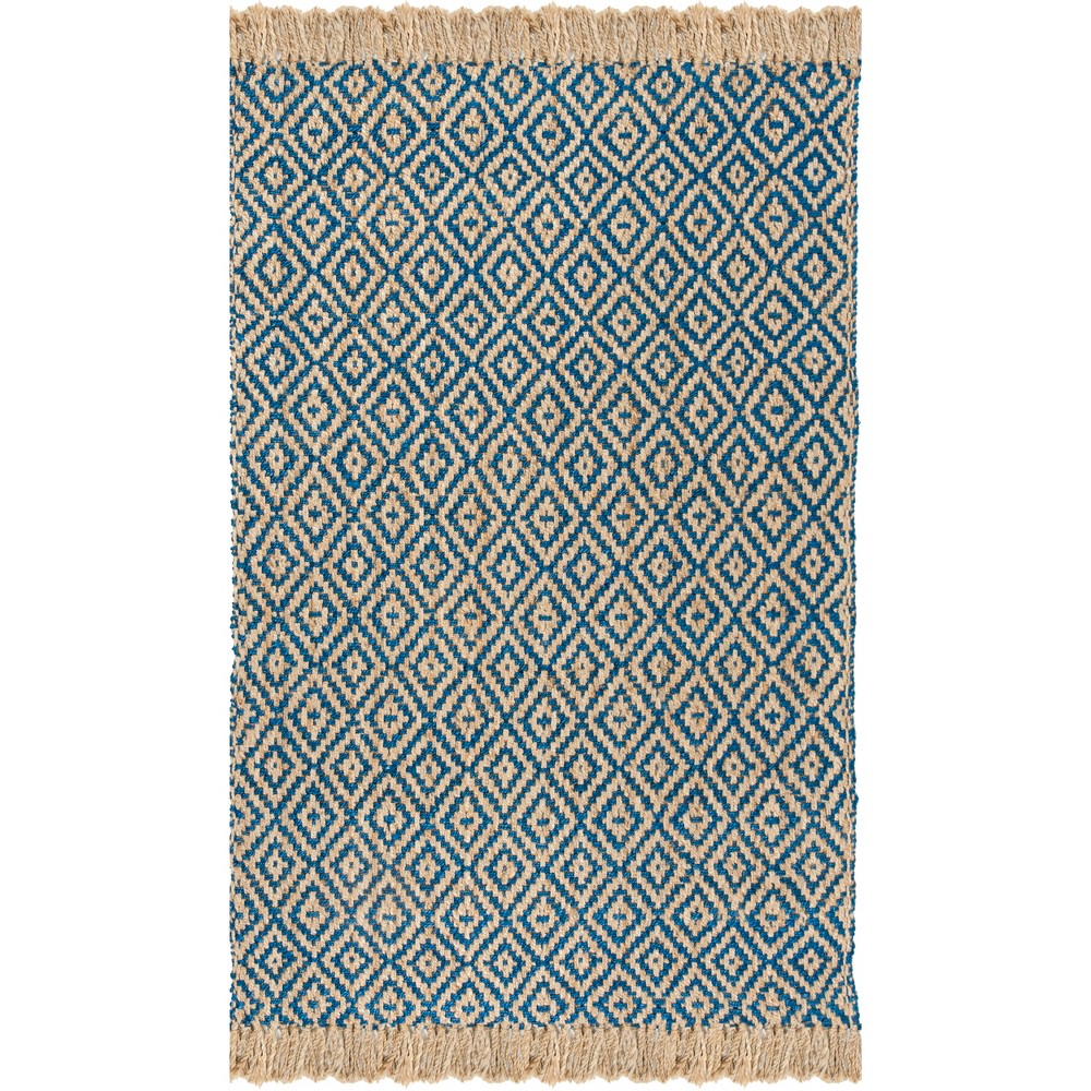 6'x9' Solid Woven Area Rug Tropical Blue/Natural - Safavieh