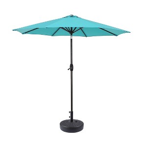 WestinTrends 9 Ft Outdoor Patio Market Umbrella with Black Round Base - 1 of 4