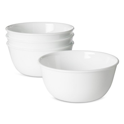 Corelle Livingware 28oz 4pk Vitrelle Dining Bowls White