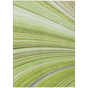 Artichoke Green And Olive Green Abstract Washable Indoor Outdoor Area Rug - 1 of 4
