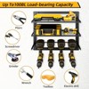 Angel Sar 3-Layer Power Tool Storage Rack, Heavy Duty Steel Drill Holder Wall Mount with Wood Shelf, 100LB Capacity for Garage Workshop Organization - 2 of 4