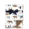 Hudson Baby Infant Boy Plush Blanket with Furry Binding and Back, Moose Bear, One Size - 2 of 2