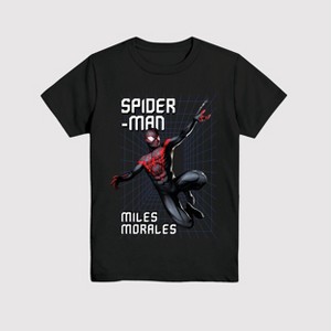 Boys' Marvel Spider-Man: Miles Morales Short Sleeve Graphic T-Shirt - Black - 1 of 3