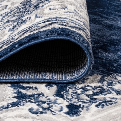 Rosalia Ivory and Navy Medallion 3x5 Area Rug