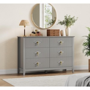 GAOMON 6-Drawers Dresser for Bedroom, 48" Wide Modern Chest of Drawers with Metal Handle,Wood Drawer Organizer for Living Room,Hallway - 1 of 4