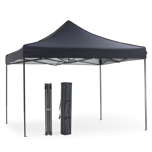 JIONJOY 10 x 10ft Waterproof Sun Shelter Canopy Tent Pop Up Canopy Tent Portable with Sand Bags - Grey - 1 of 4