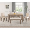 Aukfa 6-Piece Wooden Dining Set with 4 Upholstered Chairs & Bench - Farmhouse Kitchen Table Set for 6, Brown Dining Room Furniture - 2 of 4