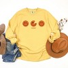 S.W.Smiley Pumpkin Pies - Women's Garment Dyed Long Sleeve Graphic T-Shirt - 2 of 4