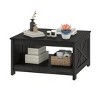 Modern Square Coffee Table Wood Center Table With Half Open Storage Compartment Living Room Table - 2 of 4
