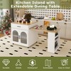 80" Expandable Kitchen Island with Dining Table, Kitchen Rolling Cart with Cabinet & 2 Drawers, Utility Trolley Cart On Wheels for Dining Room - 4 of 4