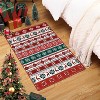 Washed Back Folded Printed Christmas Rug, Low Pile Non-Shedding Carpet for Living Room & Bedroom, Foldable Floor Mat Holiday Decor - 2 of 4