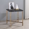 Daxton Faux Marble Square End Table Black/Gold - Steve Silver Co.: Glam Style, Iron Base, 24" Height - image 3 of 4