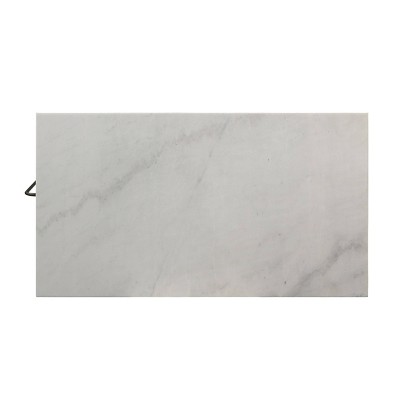 Lanzo 50" Marble and Antique Pewter Kitchen Island