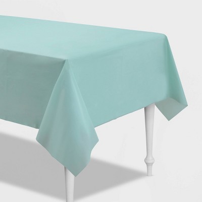 54" x 108" 2ct Plastic Table Cover Aqua - Spritz™