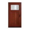 Wooakway 36"W*80"H 2-Panel Exterior Frosted Glass Prehung Front Entry Door Primed Interior Fiberglass Entrance Door - 4 of 4