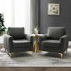 Set of 2 Iapygia Contemporary Tufted Wooden Upholstered Club Chair with Metal Legs for Bedroom Club Chair| ARTFUL LIVING DESIGN - 2 of 4