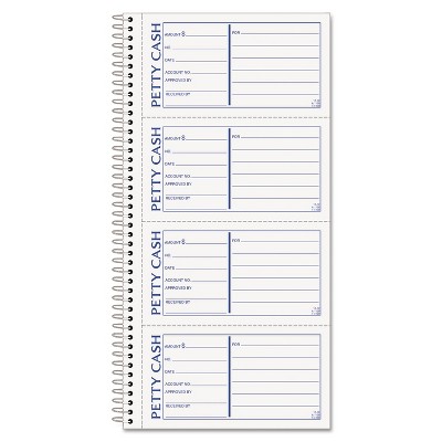 TOPS Petty Cash Receipt Book 5 1/2 x 11 Two-Part Carbonless 200 Sets/Book 4109