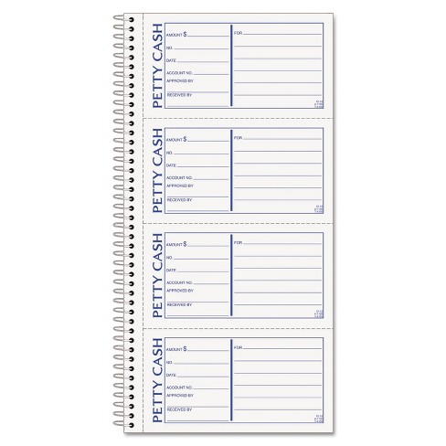 Tops Petty Cash Receipt Book 5 1/2 X 11 Two-part Carbonless 200 Sets ...