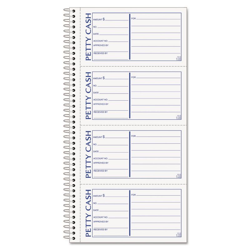 TOPS Petty Cash Receipt Book 5 1/2 x 11 Two-Part Carbonless 200 Sets/Book 4109, 1 of 3