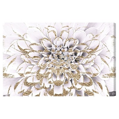 24" x 36" Floralia Blanc Floral and Botanical Unframed Canvas Wall Art in White - Oliver Gal