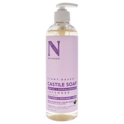 Dr. Natural Castile Liquid Soap - Multi-Use Body Wash, Shampoo and Face Wash - Hydrating Body Soap for Skin, Hair, Pets and Home - Lavender - 16 oz