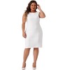 Agnes Orinda Women's Plus Size Office Club Classic Boat Neck Sleeveless Bodycon Dresses - 3 of 4