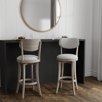 Sloan Aged Gray 43'' Swivel Bar Height Stool with Fog Upholstery