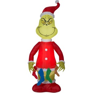 Airblown-Grinch Holding String of Stockings - 1 of 3