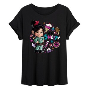Women's - Disney - Von Sweet & Candy Oversized Graphic T-Shirt - 1 of 4