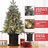 3FT Christmas Tree, Pre-Lit Artificial Christmas Tree with Vintage Potted Base, Flocked Snow 78 Warm White LED Lights Red Berries - 3 of 4
