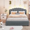 NicBex Queen Upholstered Bed Frame with 1 Large Drawer,Shell-Shaped Headboard with LED Light and 2 USB Ports,No Box Spring Needed,Easy Assembly - 2 of 4