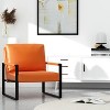 Hooseng Modern Style PU Leather Accent Armchair With Backrest And Seat Cushions, Comfy Upholstered Lounge Chair With Metal Frame And Ergonomic Design - 3 of 4