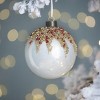 SEVOBAL D3.9" Party Decorations and Accessories Decorative  Set of 6 Glass Ball Ornaments Set for Holiday Tree Decor, White, 3.9"*3.9"*3.9" - 4 of 4