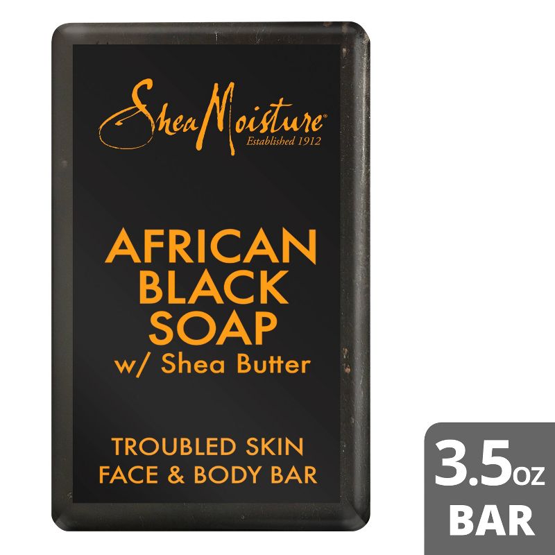 SheaMoisture African Black Soap Original Scent Face and Body Bar Soap - 3.5oz, 1 of 12