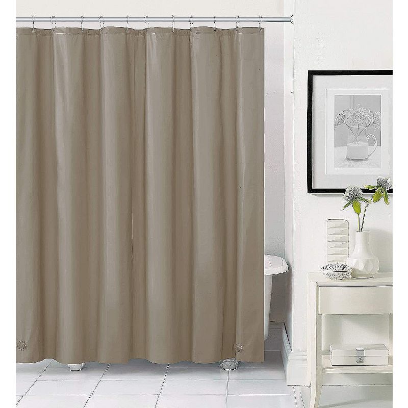 Kate Aurora Hotel Collection Heavy Duty Odor Free Mold & Mildew Resistant Extra Long Taupe Peva Vinyl Shower Liner - 72 In. W X 84 In. L, 1 of 2